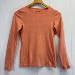 Tee Shop Womens Basic Closet Staple Long Sleeve Top Size M Orange Preppy Casual